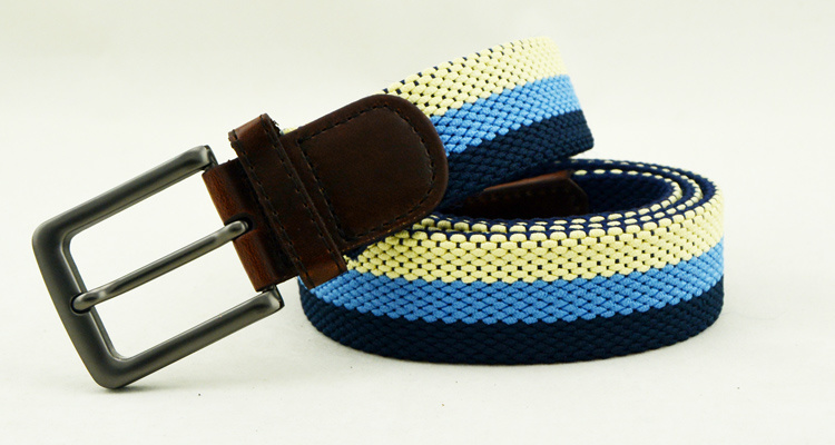 2br29 Customized Made Brown Elastic Canvas Braided Nylon Belts