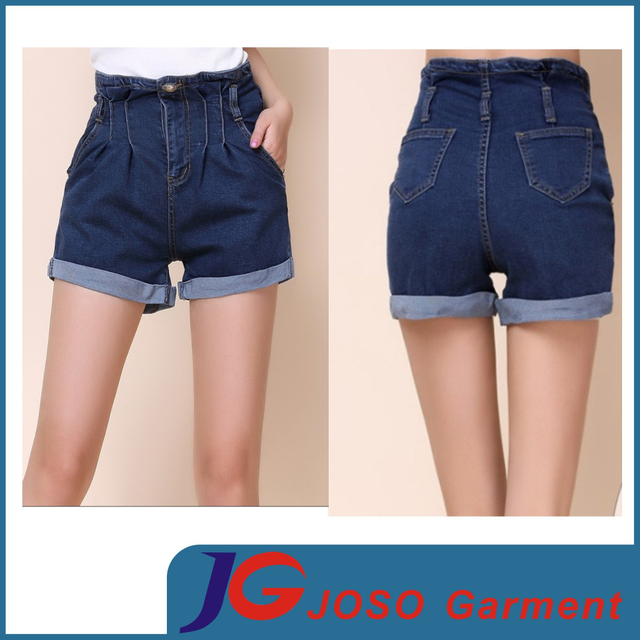 Women Blue Cufled Jeans Fashion Short Pants (JC6102)