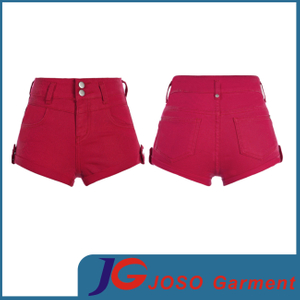 Women Red Denim Jean Shorts (JC6082)