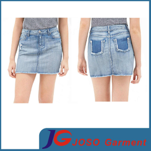 Women Cut off Denim Mini Skirts (JC2086)