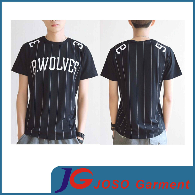 Short Sleeves Black T Shirt Design Men′s Shirt (JS9011m)