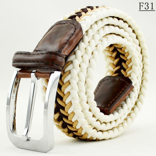 F31 100% Cotton Durable Women′s Fishbone Braided Elastic Belt
