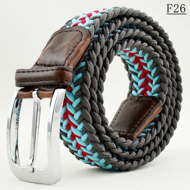 F26 Durable Men′s 100% Cotton Fishbone Webbing Strap Waistband Belt