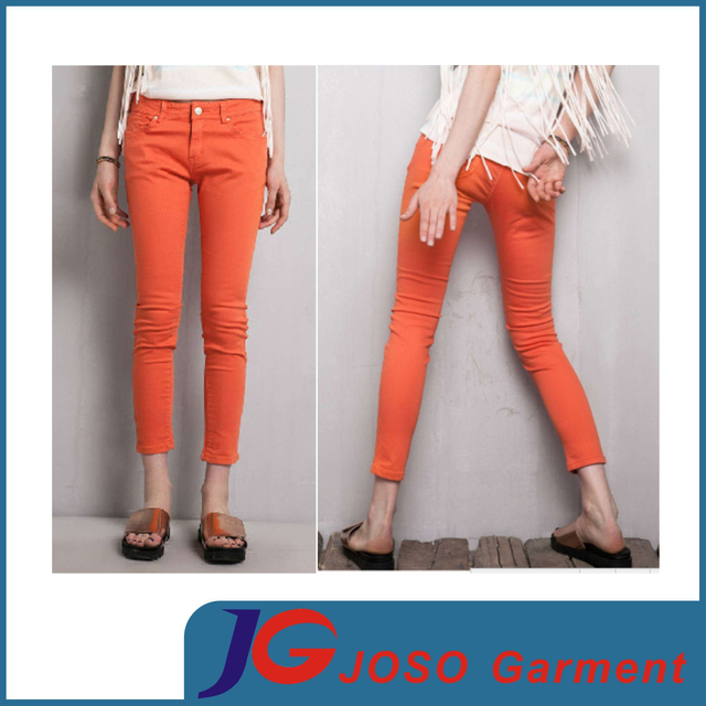 Orange Colour Online Girl Fashion Flare Jeans (JC1377)