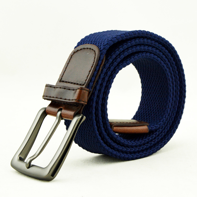 2br19 Double Layer Fashion Casual Polyester Elastic Belt for Men
