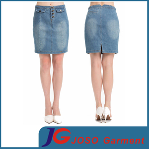 Women Blue Knee Length Pencil Skirts (JC2103)