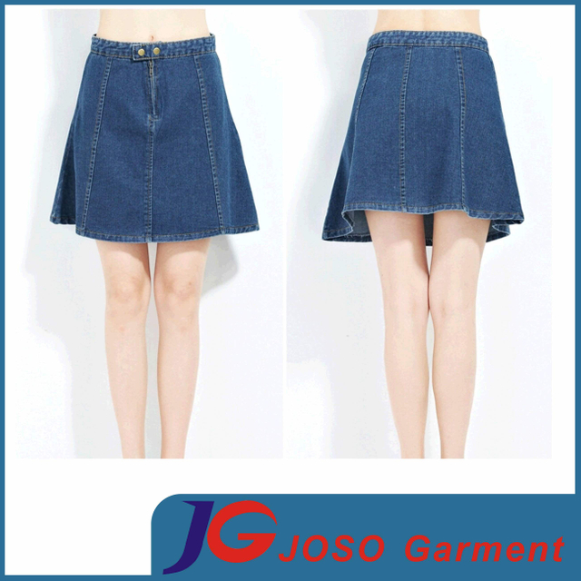 Ladies Blue A Line Denim Skirt (JC2082)