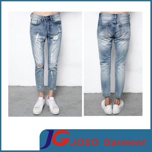 Men Sport Style Grey Ripped Skinny Jeans (JC3391)