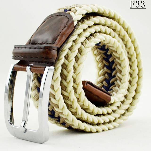 F33 100% Cotton Durable Women′s Fishbone Braided Elastic Belt