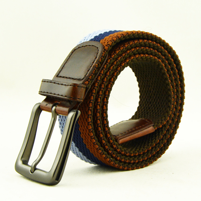 2br18 Double Layer Fashion Casual Polyester Elastic Belt for Gentlemen