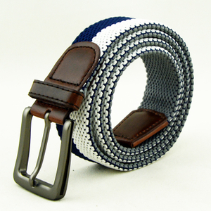 2br28 Customized Made Brown Elastic Canvas Braided Nylon Belts