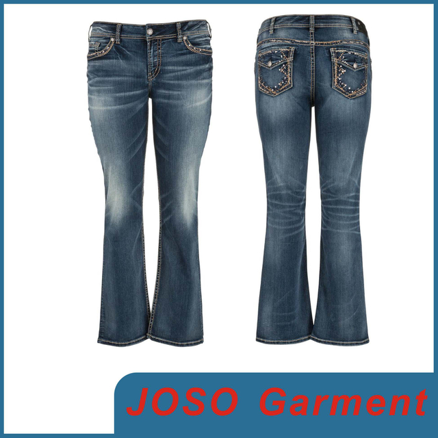 High Quality Women Bell-Bottomed Jeans (JC1101)