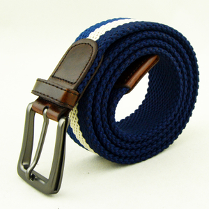 2br26 Customized Made Brown Elastic Canvas Braided Nylon Belts