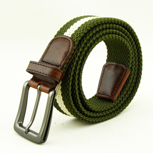 2br27 Customized Made Brown Elastic Canvas Braided Nylon Belts